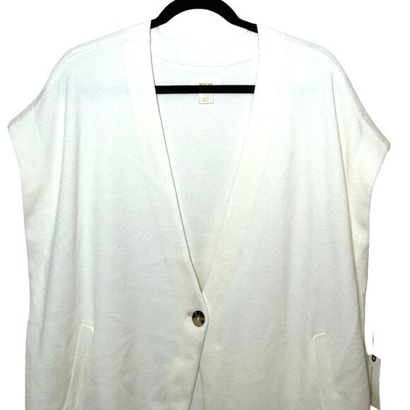 NWT Maeve By Anthropologie Women’s Oversized Muscle Sweater Vest Ivory Size L - Picture 4 of 8